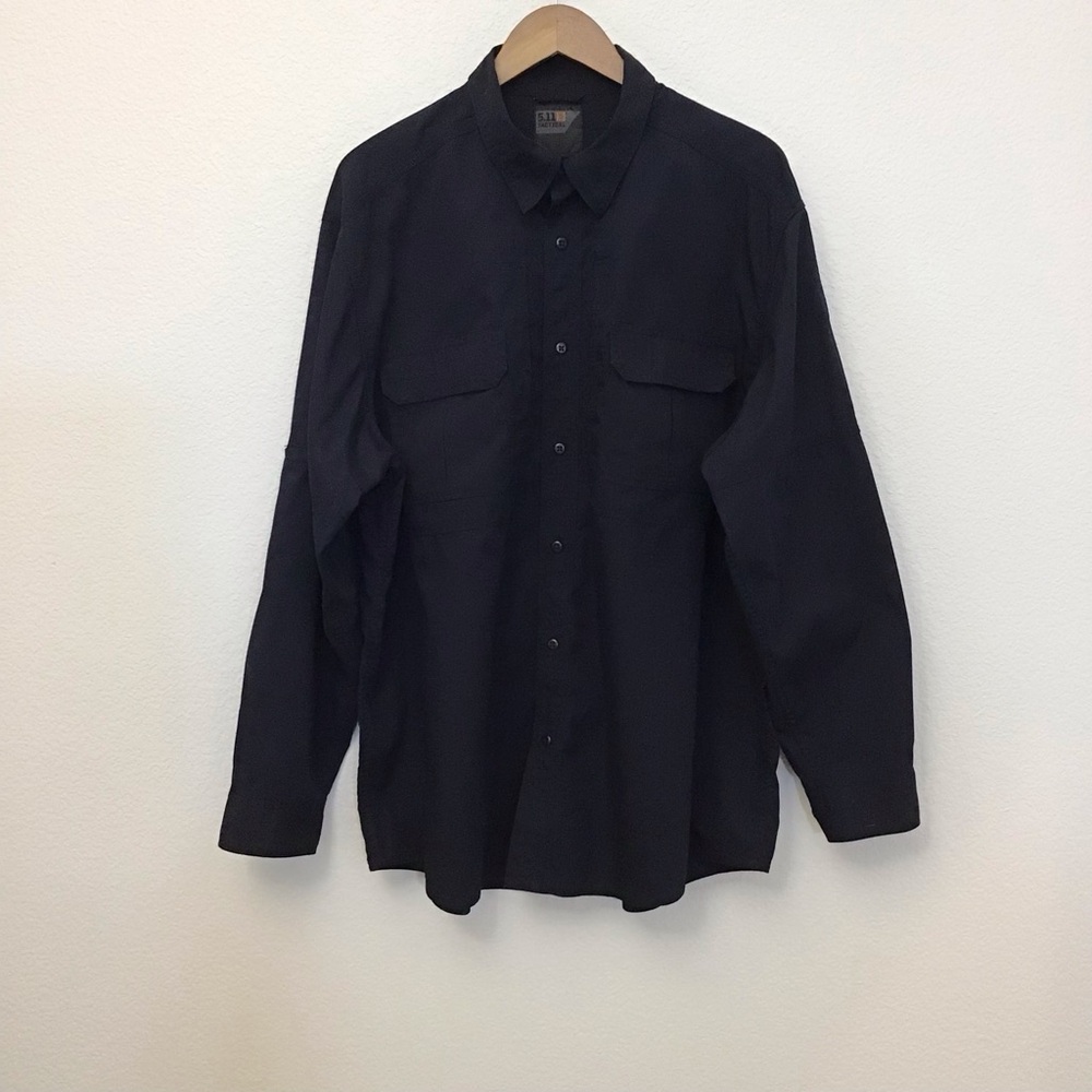 5.11 Tactical XL Long Sleeve Shirt Mens Dark Navy Blue Ripstop Back Vent Pockets